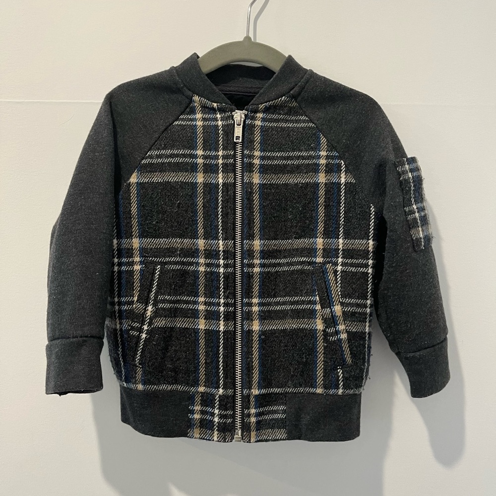 Cat & Jack Plaid Gray & Blue Jacket. Size 18 months.